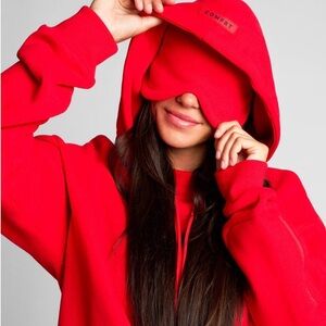 Comfrt Airplane Mode Travel Hoodie, Size Small. Crimson. Never worn.